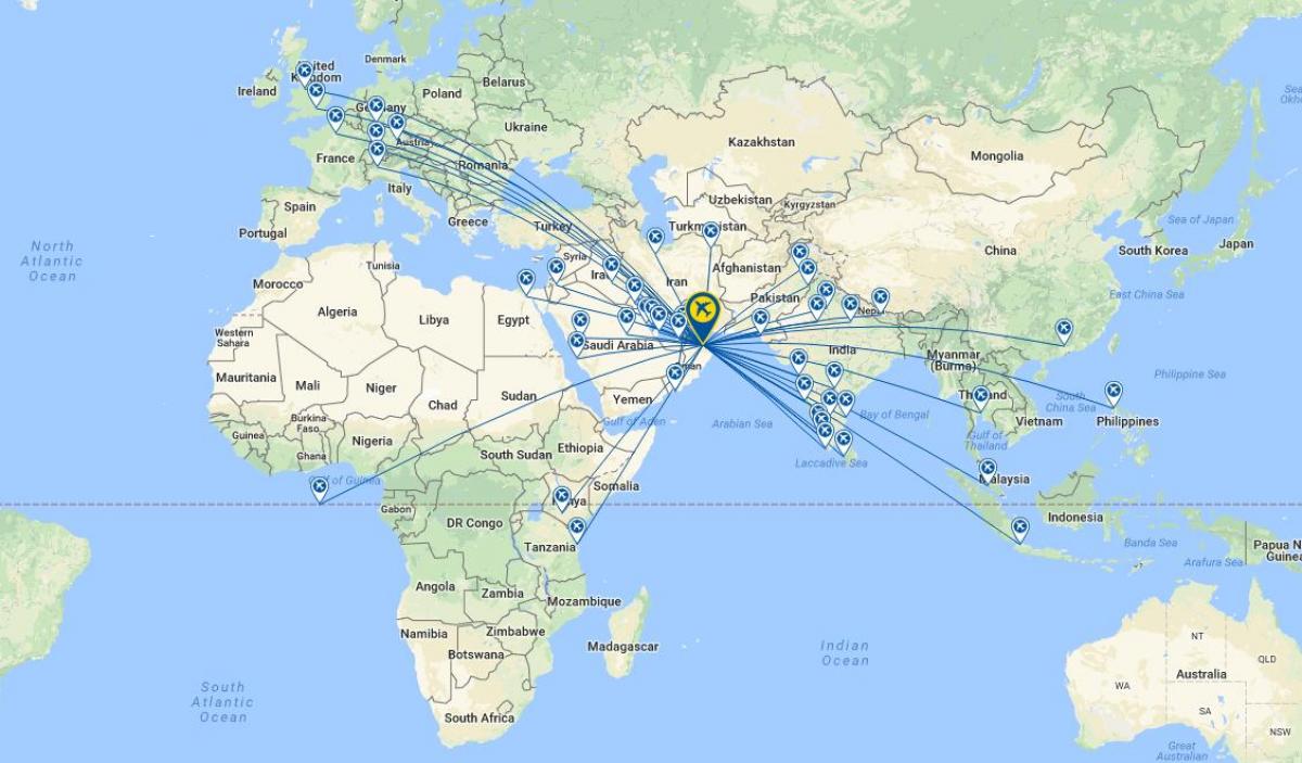 Оман воздух лет маршрутата на мапата