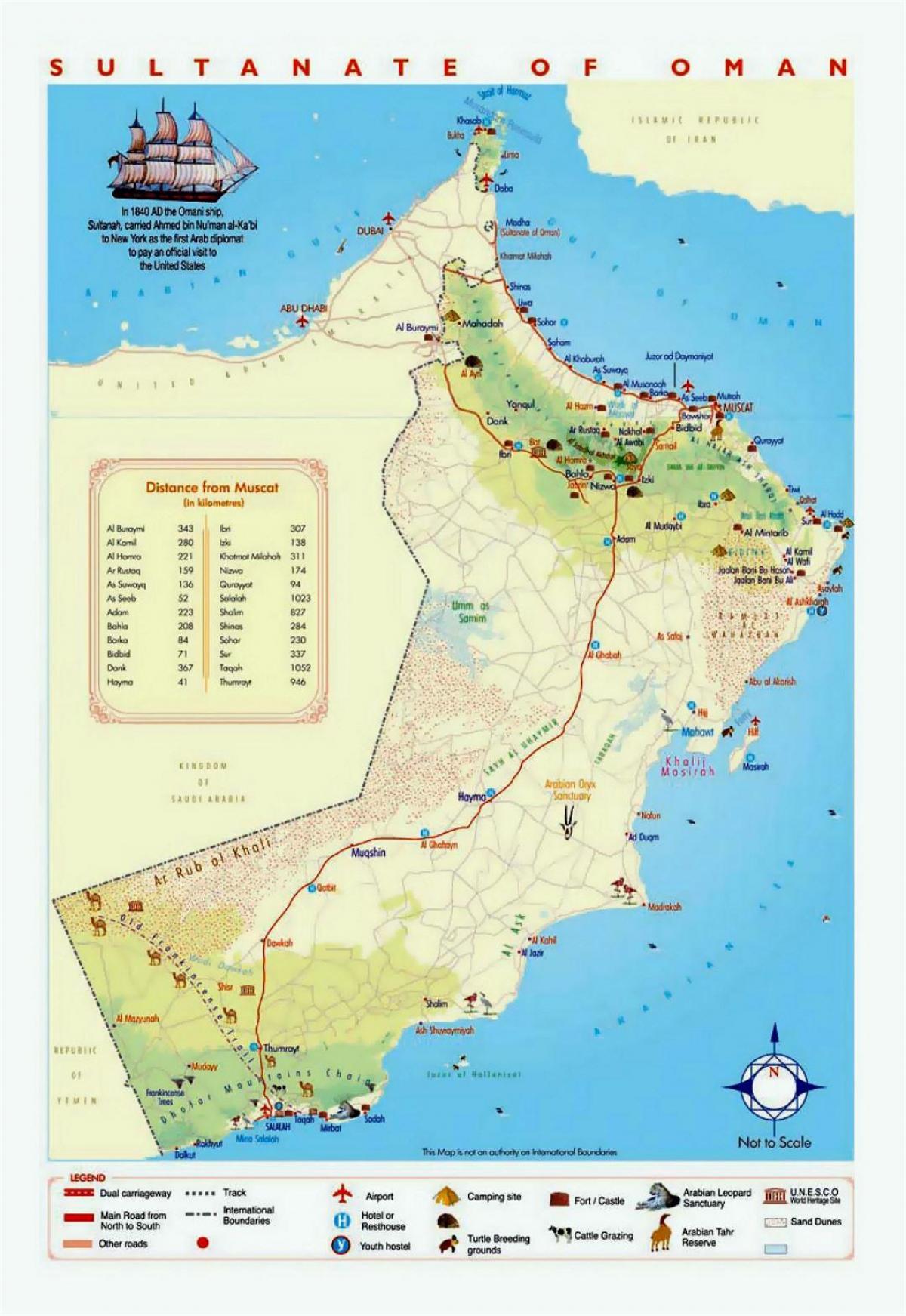 Оман туристички места на мапата